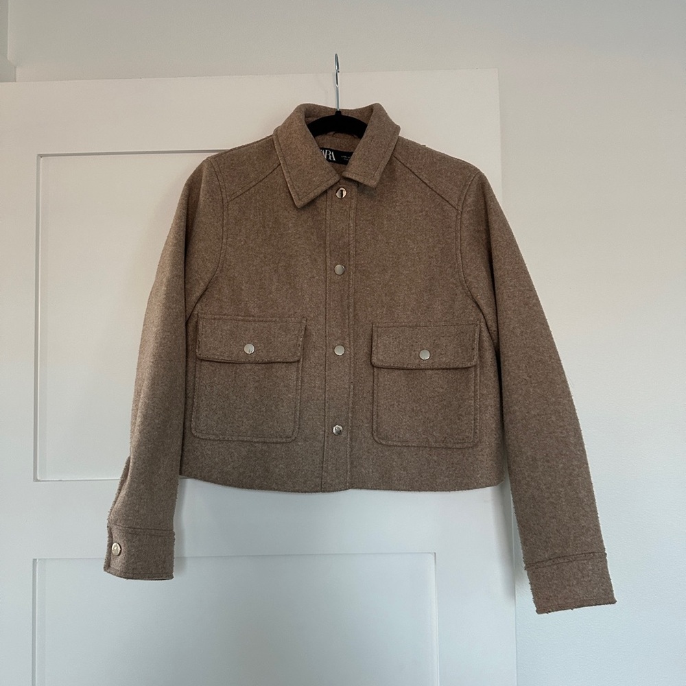 Zara Beige Wool Blend Coat